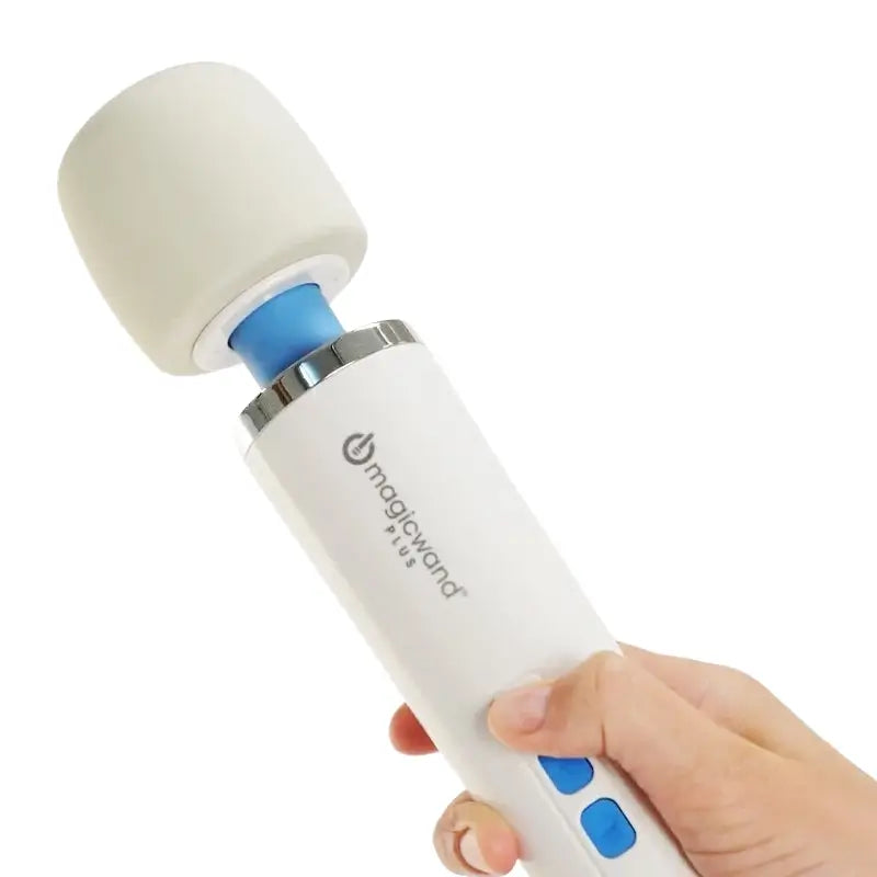 Magic Wand Plus (HV-265) met afneembaar snoer, siliconen kop en blauwe bedieningsknoppen